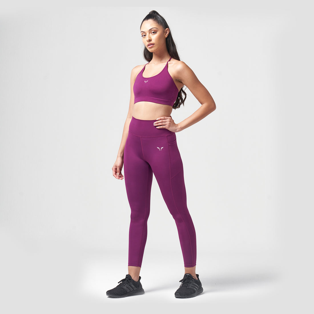 ESSENTIAL CROPPED LEGGINGS - DARK PURPLE